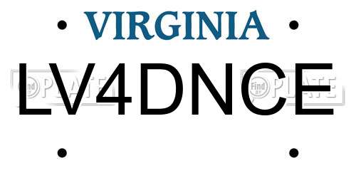 LV4DNCE Virginia License Plate
