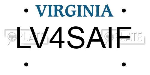 LV4SAIF Virginia License Plate