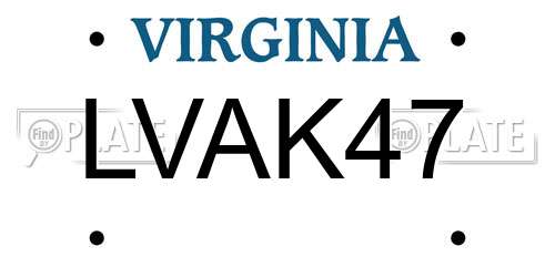 LVAK47 Virginia License Plate