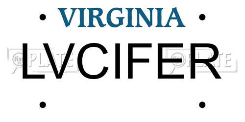 LVCIFER Virginia License Plate