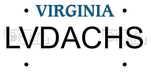 LVDACHS Virginia License Plate