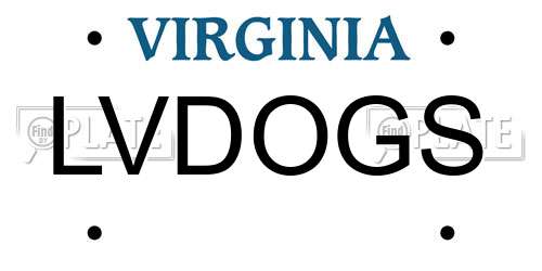 LVDOGS Virginia License Plate