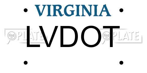 LVDOT Virginia License Plate