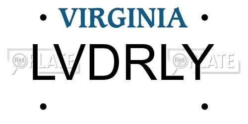 LVDRLY Virginia License Plate
