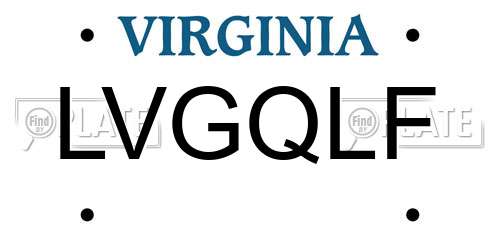 LVGQLF Virginia License Plate