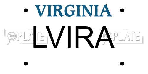 LVIRA Virginia License Plate