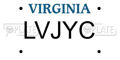 LVJYC Virginia License Plate