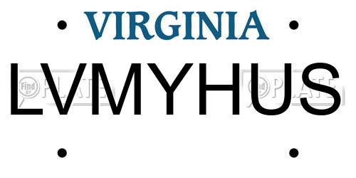 LVMYHUS Virginia License Plate