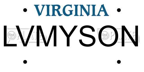 LVMYSON Virginia License Plate