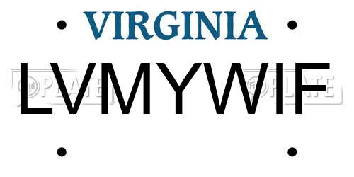 LVMYWIF Virginia License Plate