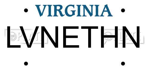 LVNETHN Virginia License Plate