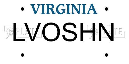 LVOSHN Virginia License Plate
