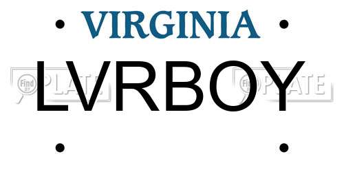 LVRBOY Virginia License Plate