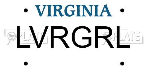 LVRGRL Virginia License Plate