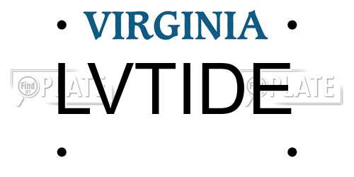 LVTIDE Virginia License Plate