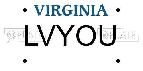 LVYOU Virginia License Plate