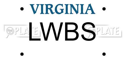 LWBS Virginia License Plate