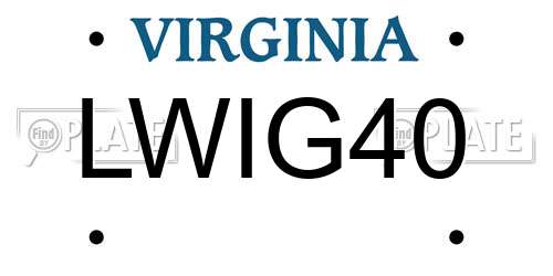 LWIG40 Virginia License Plate
