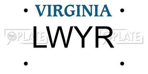 LWYR Virginia License Plate