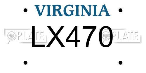 LX470 Virginia License Plate