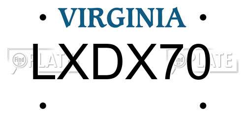LXDX70 Virginia License Plate