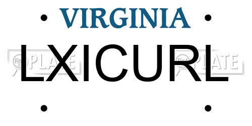 LXICURL Virginia License Plate