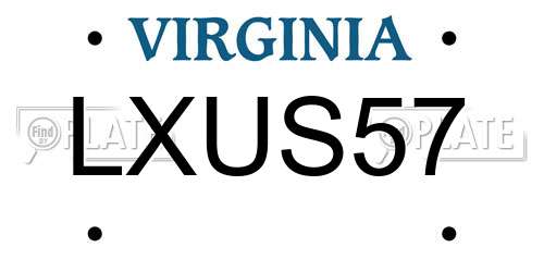 LXUS57 Virginia License Plate
