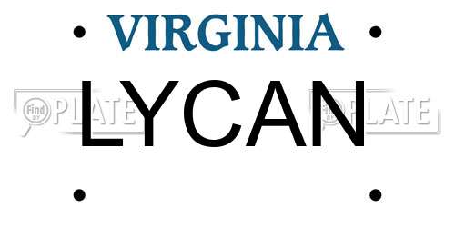 LYCAN Virginia License Plate