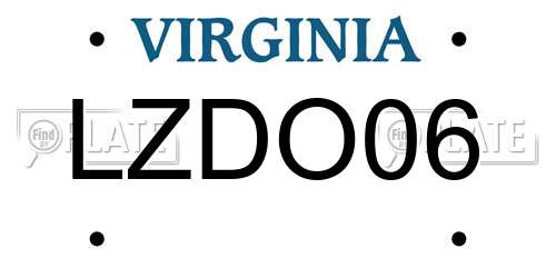 LZDO06 Virginia License Plate