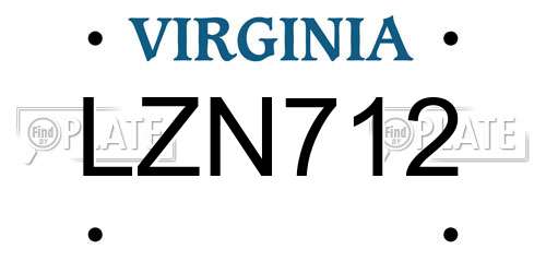LZN712 Virginia License Plate