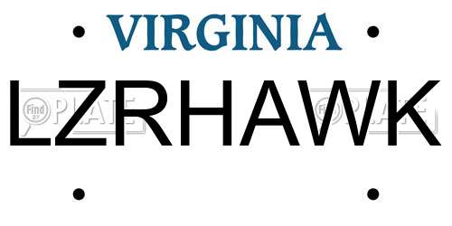 LZRHAWK Virginia License Plate