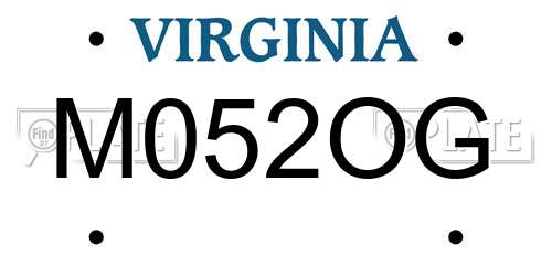 M052OG Virginia License Plate