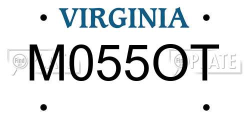 M055OT Virginia License Plate