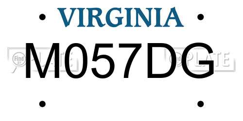 M057DG Virginia License Plate