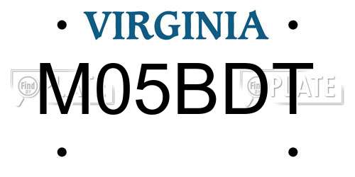 M05BDT Virginia License Plate
