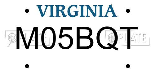 M05BQT Virginia License Plate