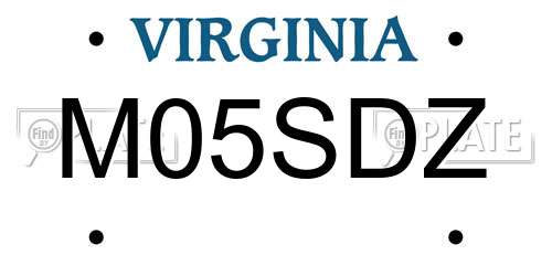 M05SDZ Virginia License Plate