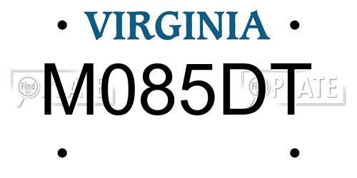 M085DT Virginia License Plate