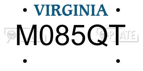 M085QT Virginia License Plate
