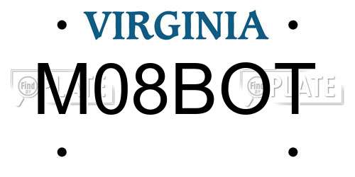 M08BOT Virginia License Plate