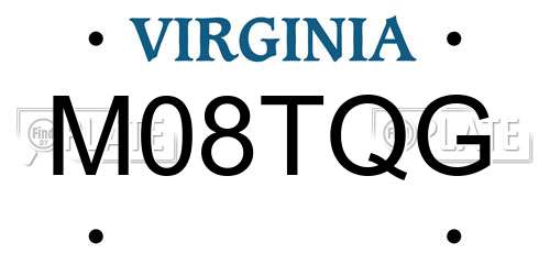 M08TQG Virginia License Plate