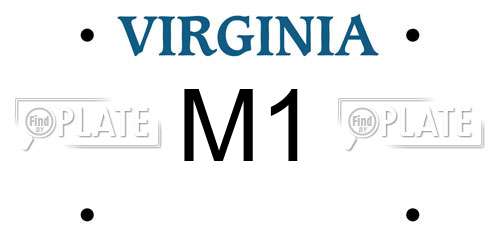 M1 Virginia License Plate