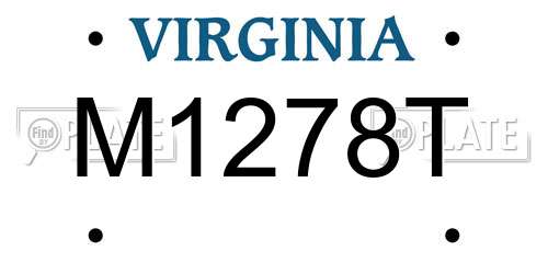 M1278T Virginia License Plate