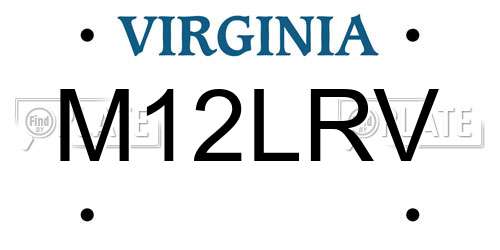 M12LRV Virginia License Plate