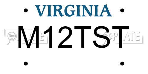 M12TST Virginia License Plate