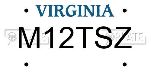 M12TSZ Virginia License Plate