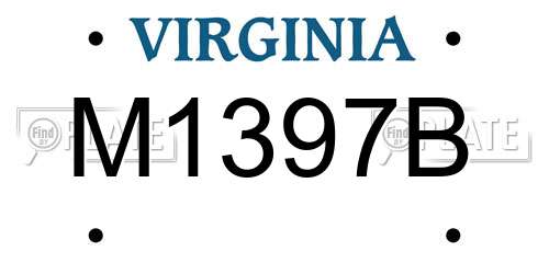 M1397B Virginia License Plate