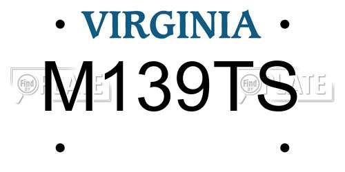 M139TS Virginia License Plate