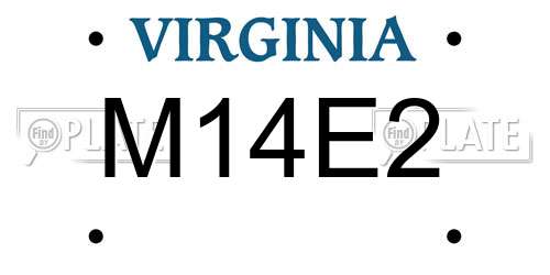 M14E2 Virginia License Plate