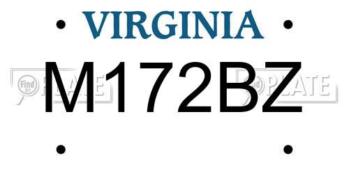 M172BZ Virginia License Plate